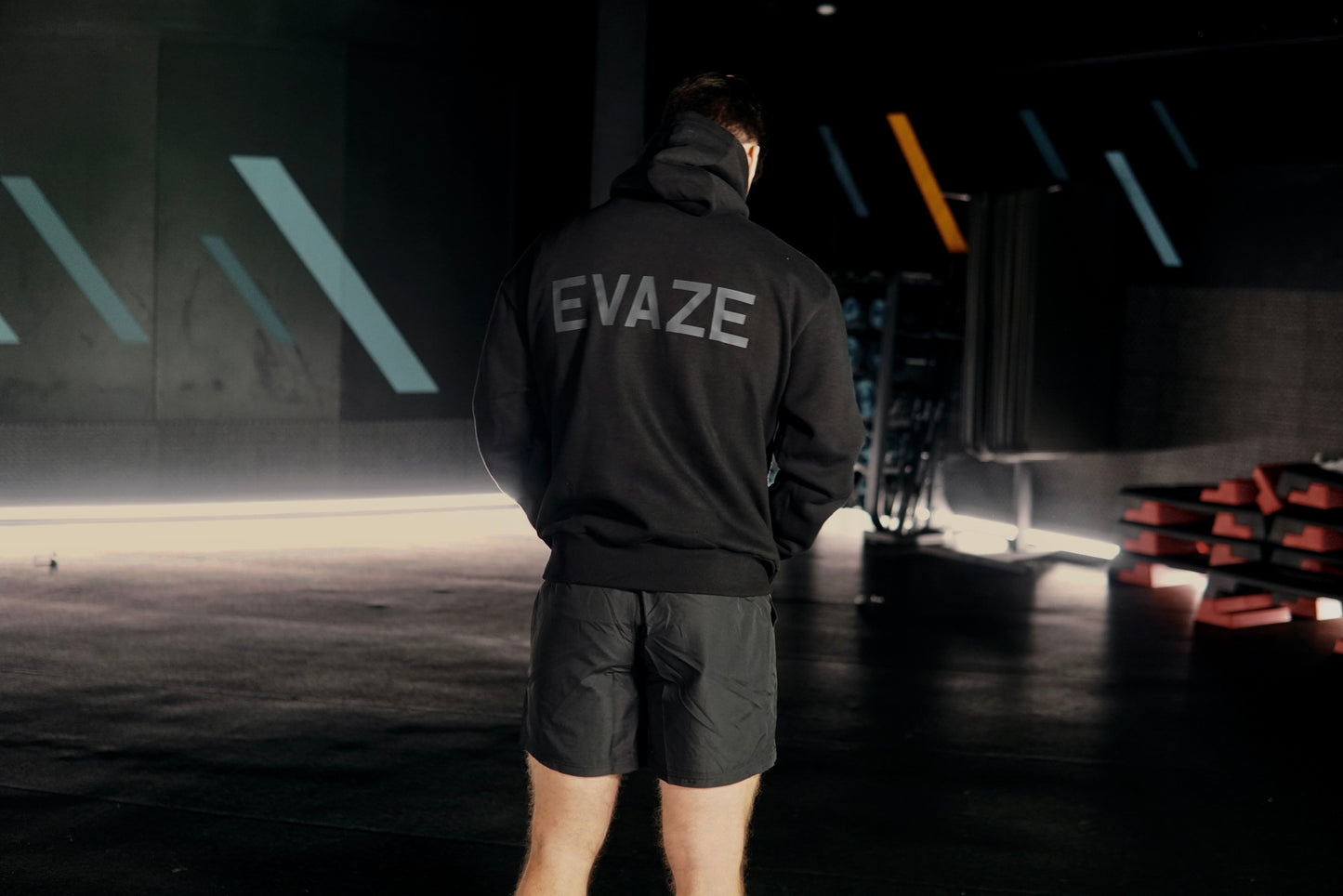Deep Black Evaze Heavyweight Unisex Hoodie.