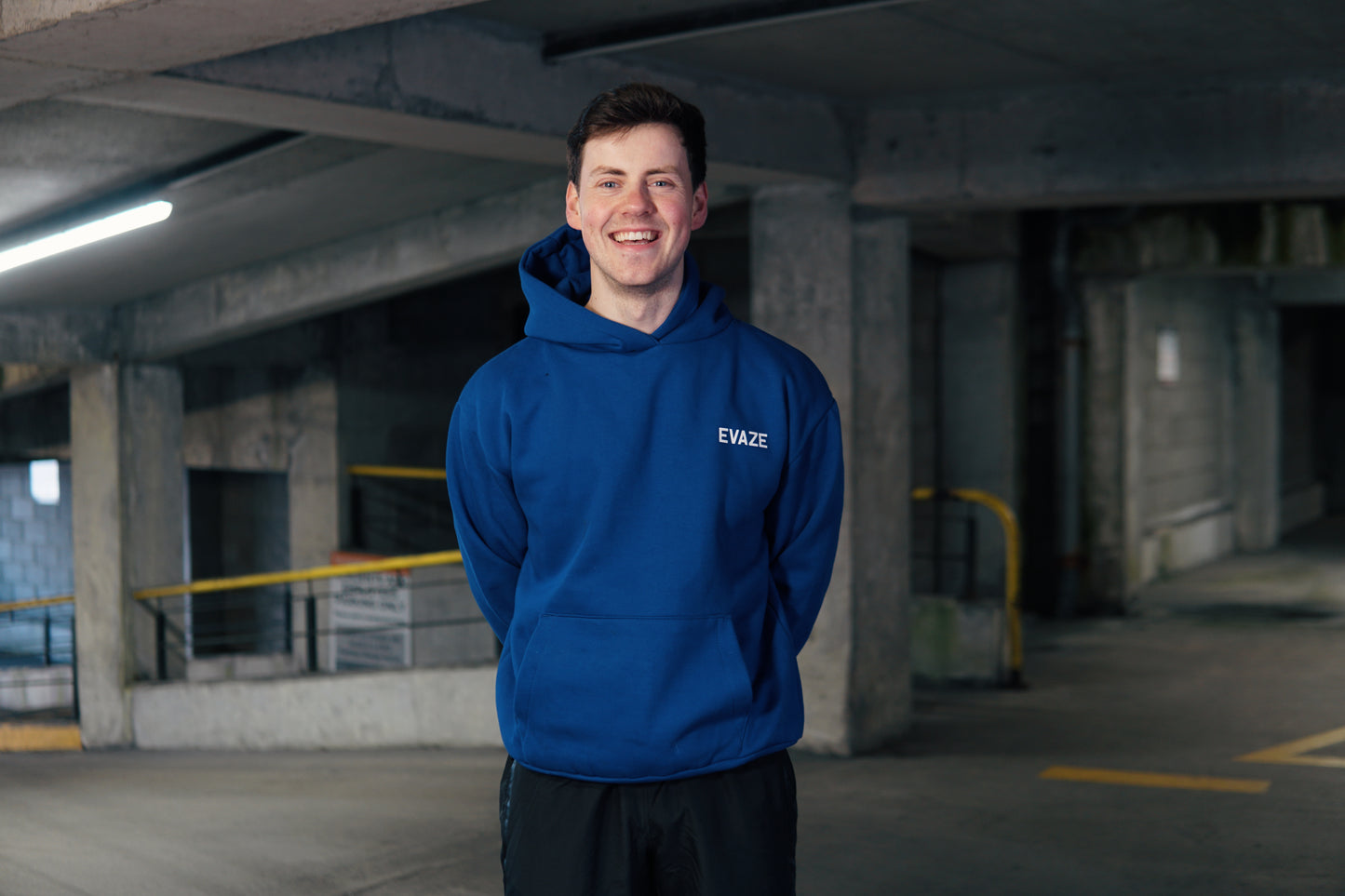 Blue Evaze Heavyweight Unisex Hoodie.