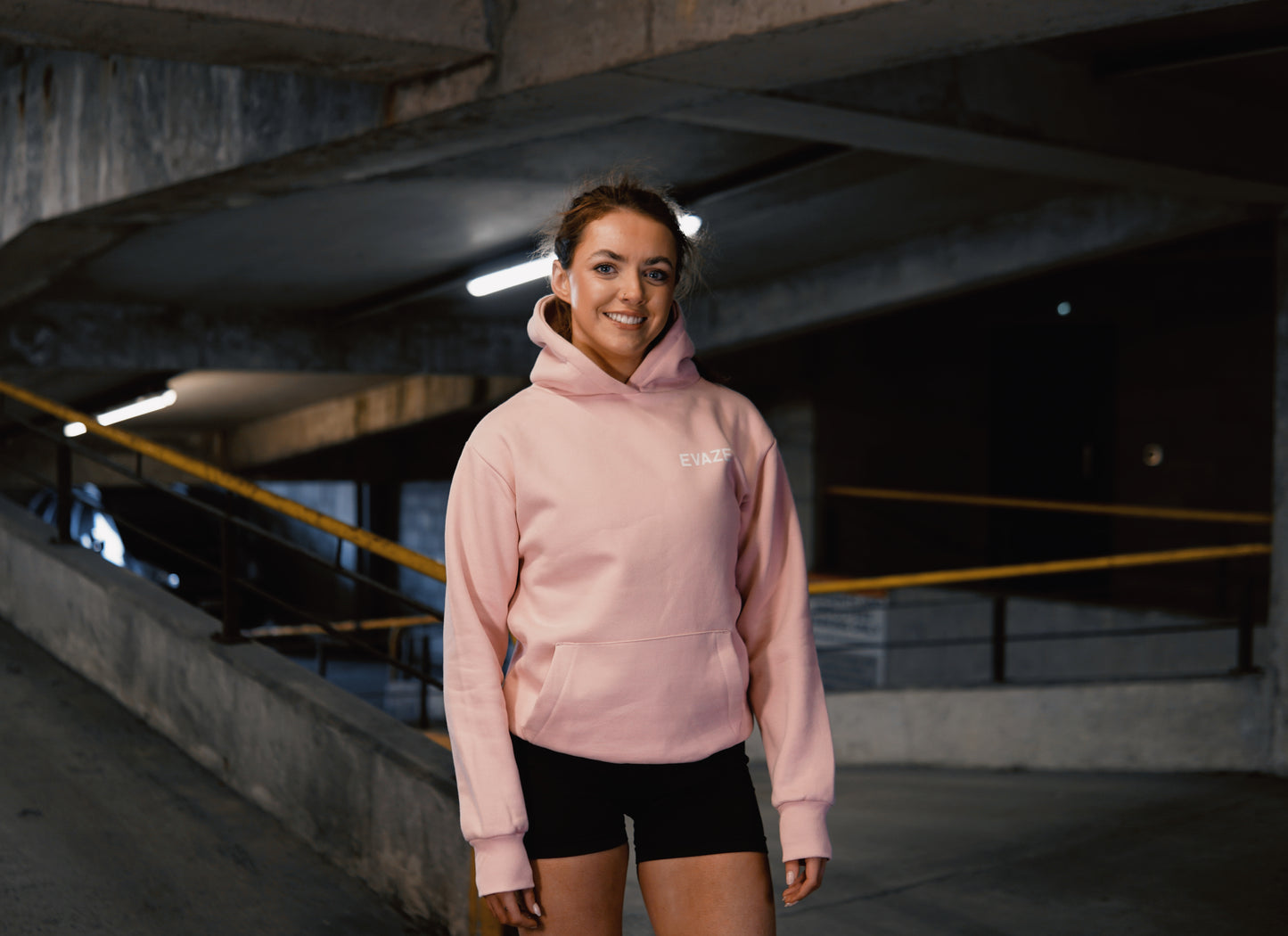 Pink Evaze Heavyweight Unisex Hoodie.