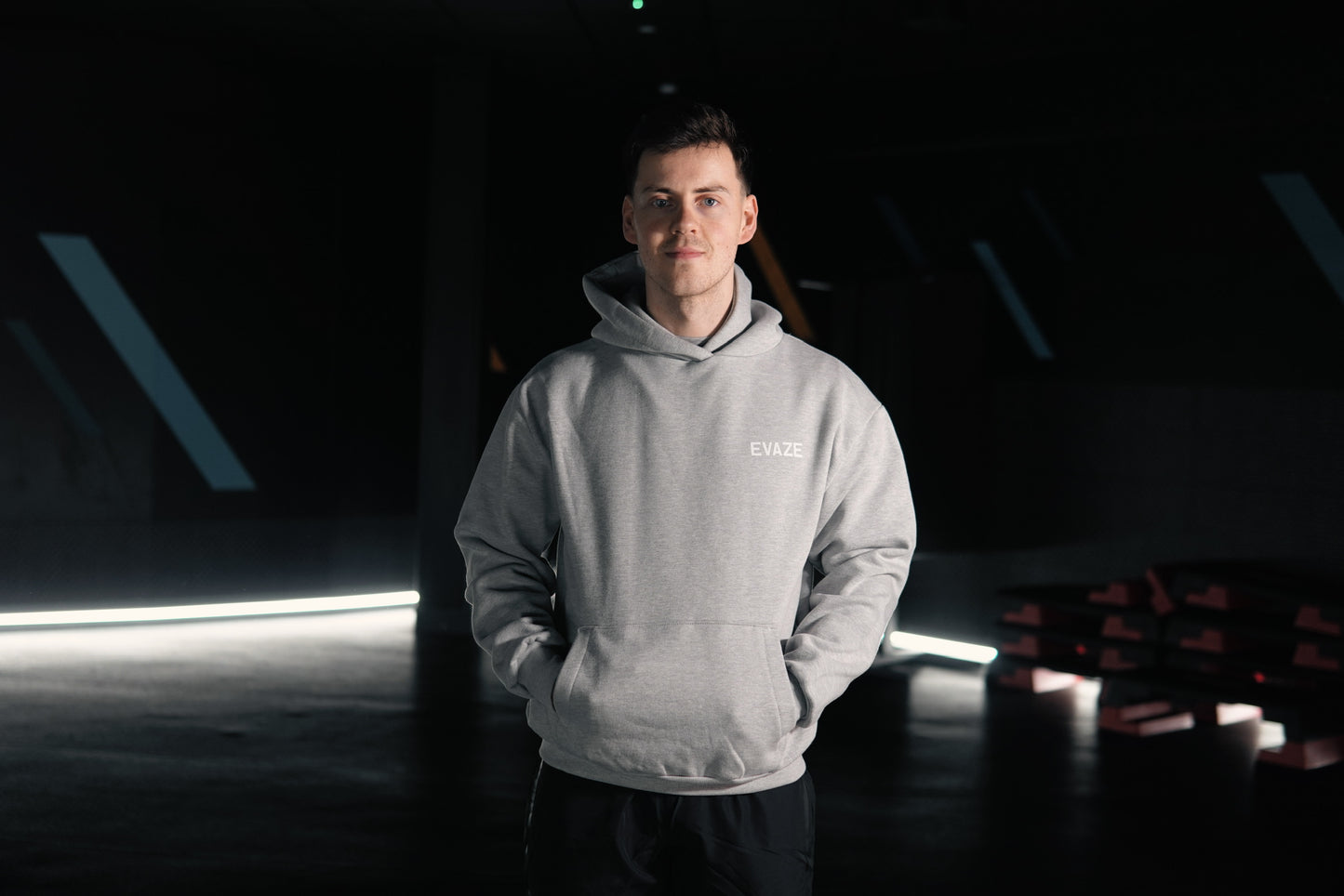 Grey Evaze Heavyweight Unisex Hoodie.