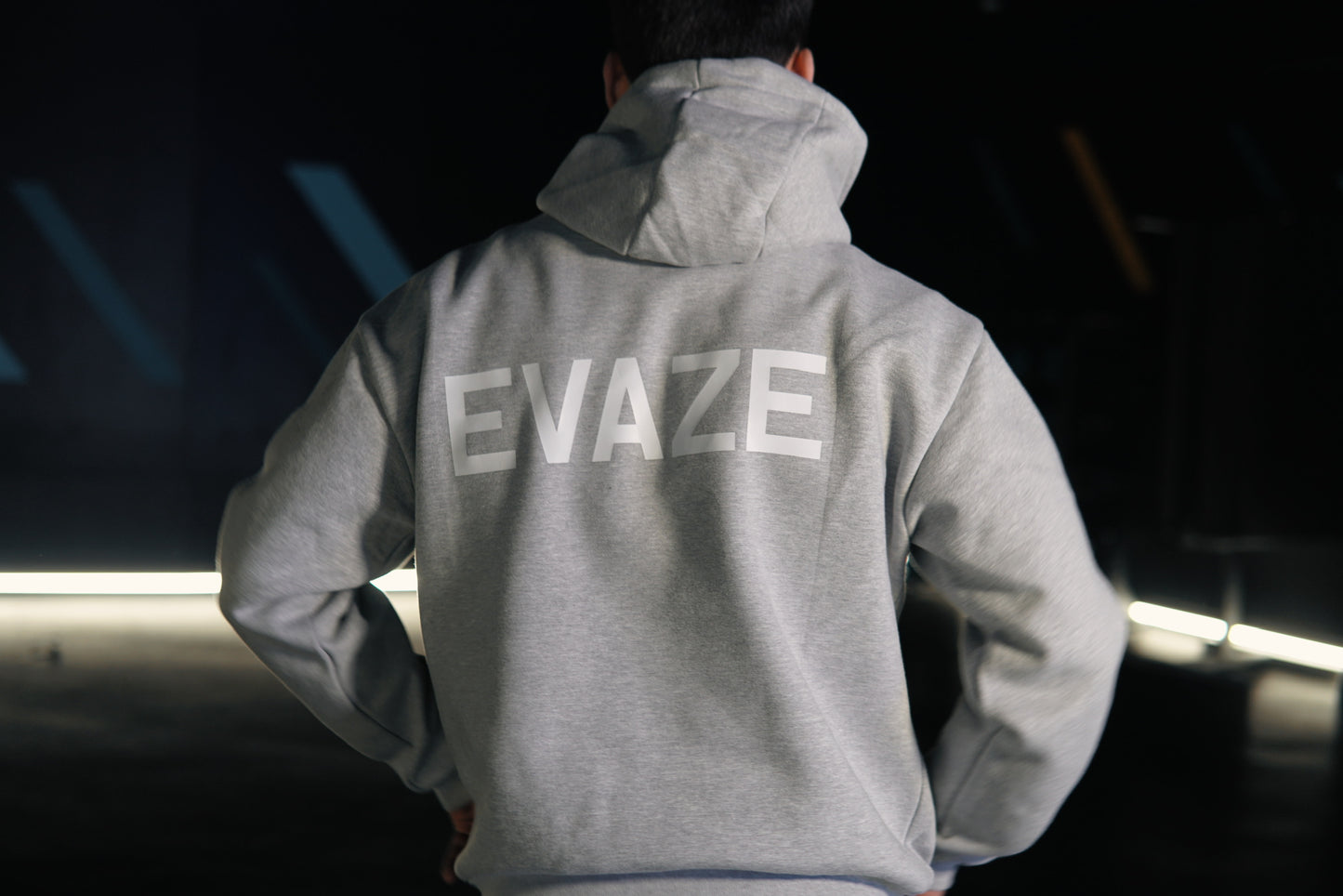 Grey Evaze Heavyweight Unisex Hoodie.