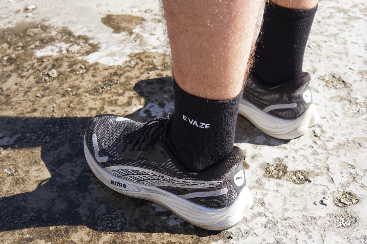 Black Evaze Crew Socks.