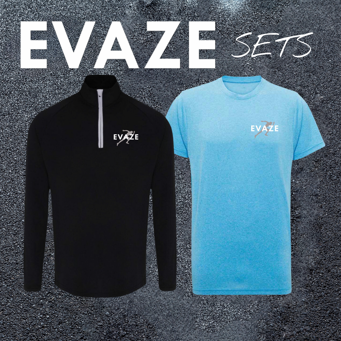 Men's 1/4 Zip & Tee Set - Turquoise