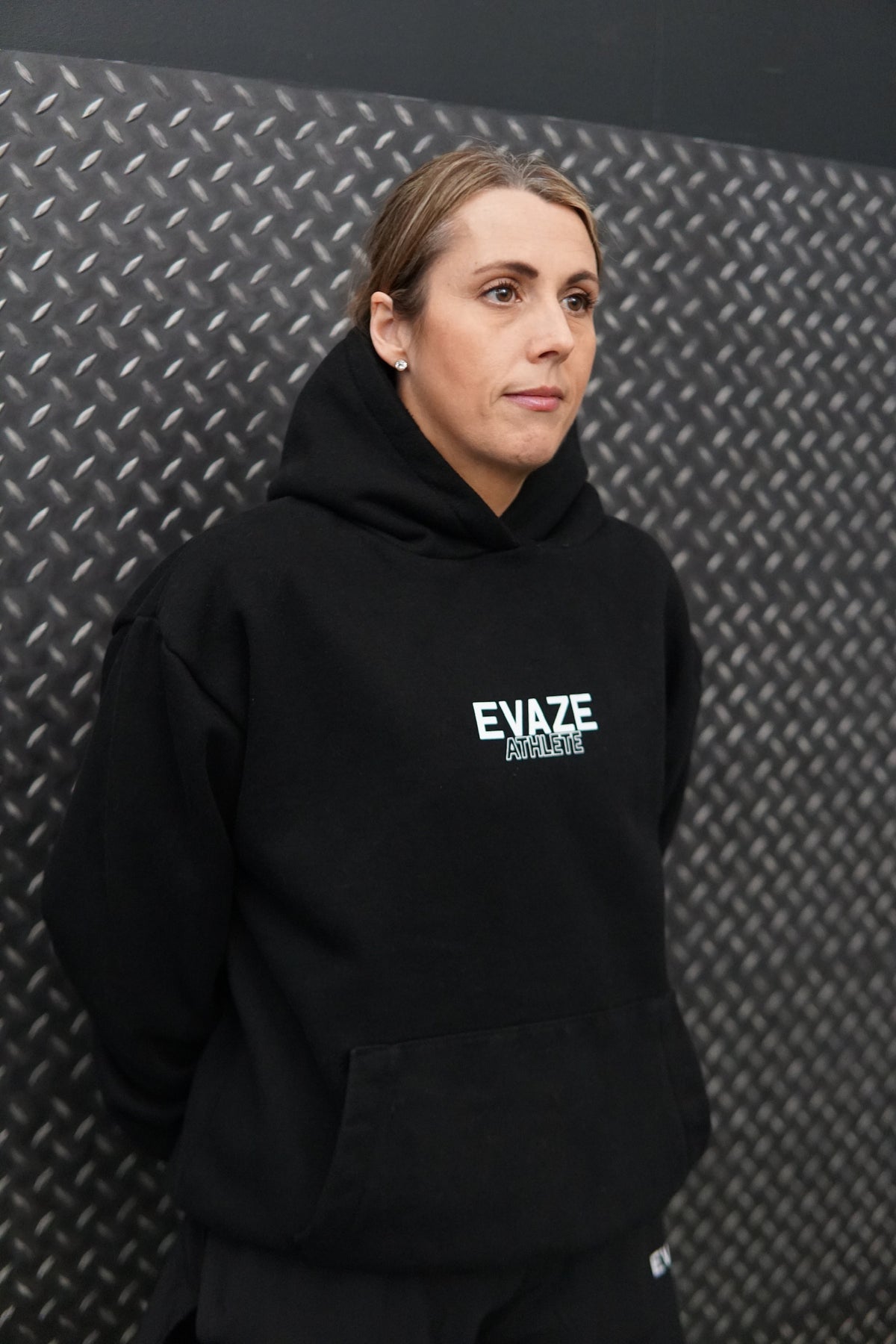 Black Evaze Athlete Heavyweight Unisex Hoodie