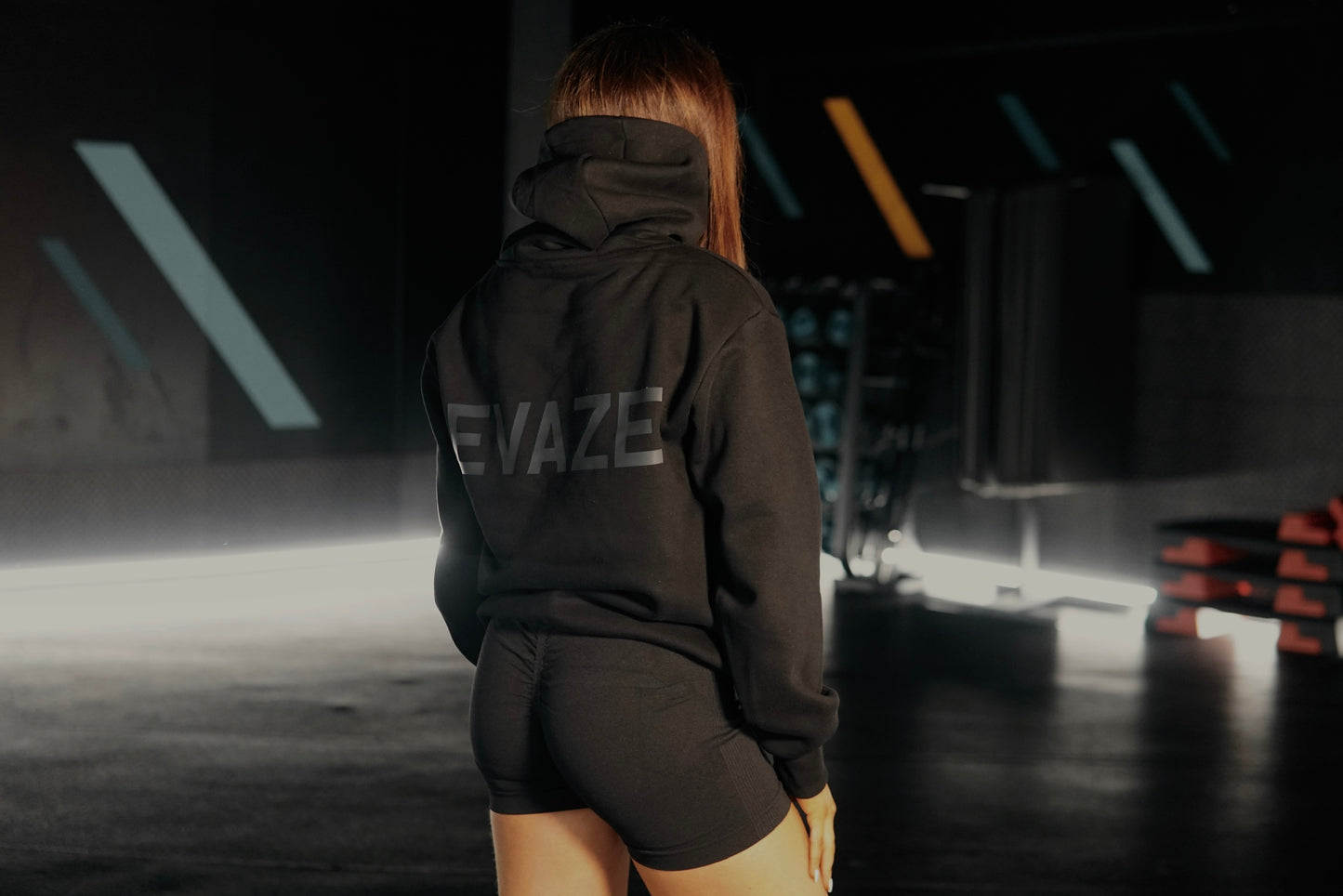 Deep Black Evaze Heavyweight Unisex Hoodie.