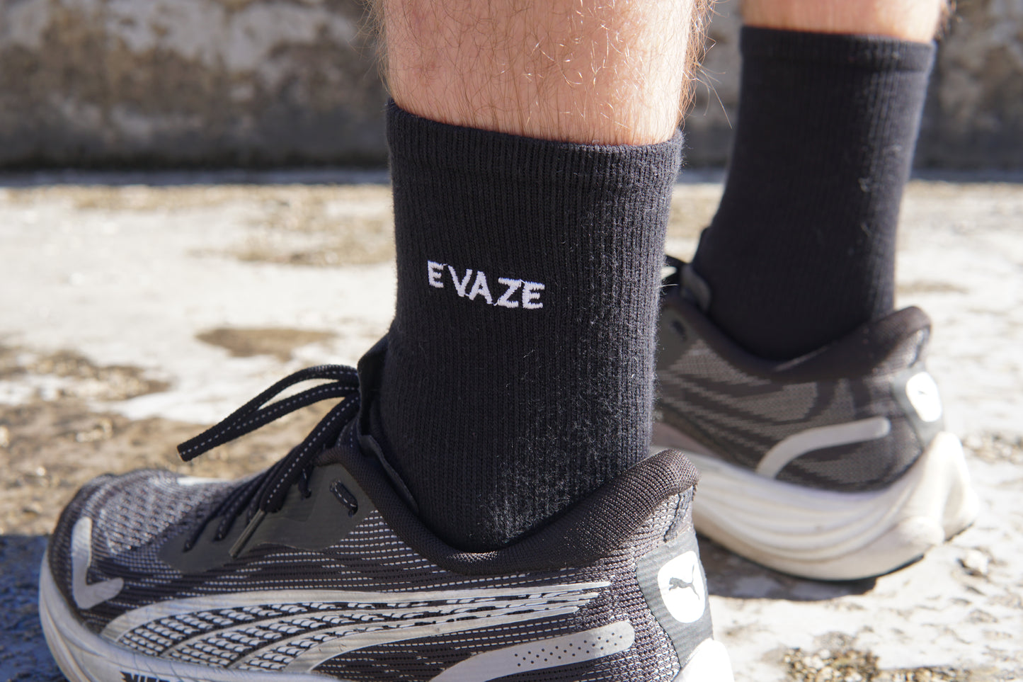 Black Evaze Crew Socks.