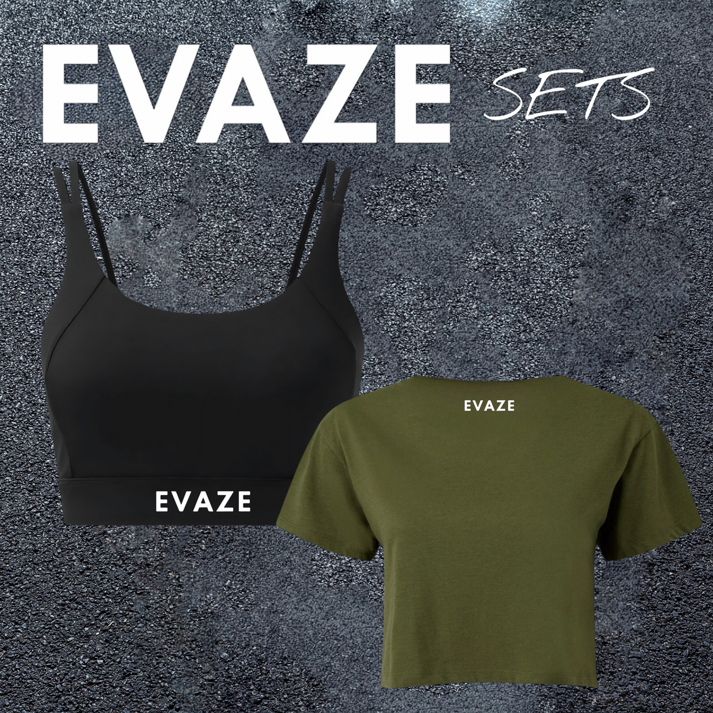 Women's Evaze Black Olive Set