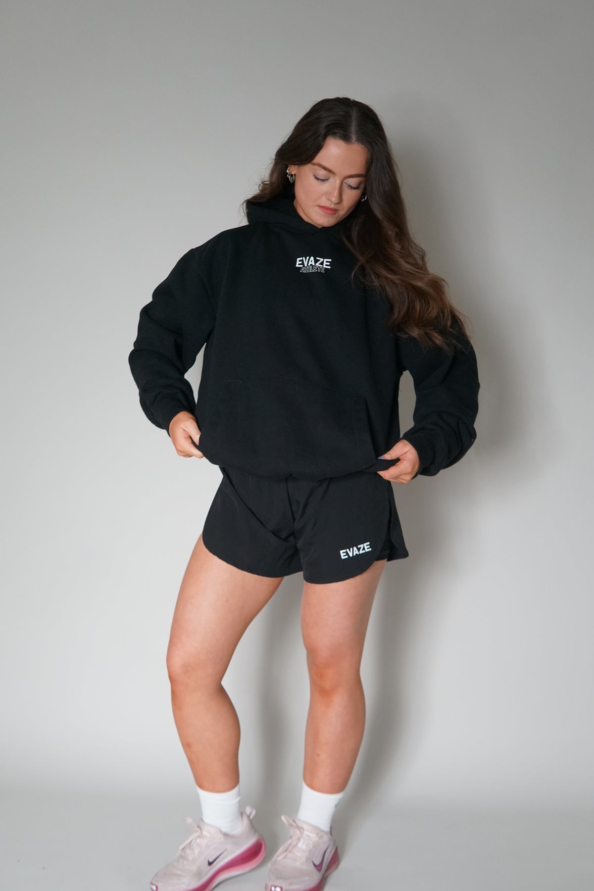 Black Evaze Athlete Heavyweight Unisex Hoodie