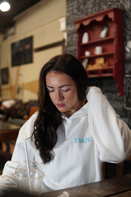 White Evaze Heavyweight Unisex Hoodie