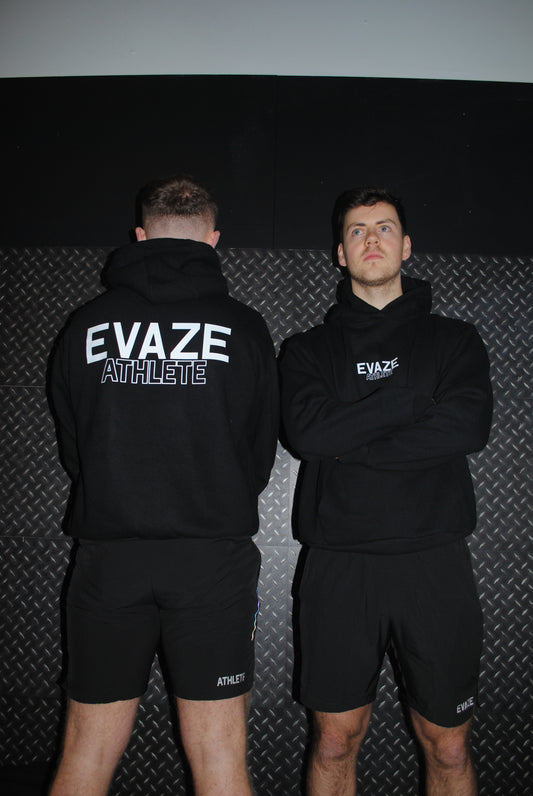 Black Evaze Athlete Heavyweight Unisex Hoodie