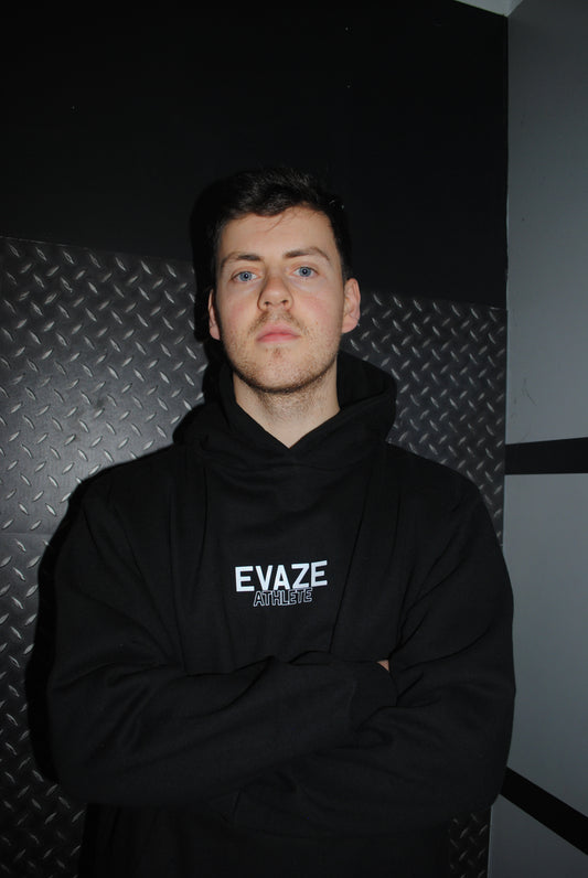 Black Evaze Athlete Heavyweight Unisex Hoodie