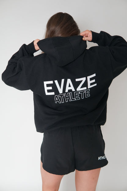Black Evaze Athlete Heavyweight Unisex Hoodie